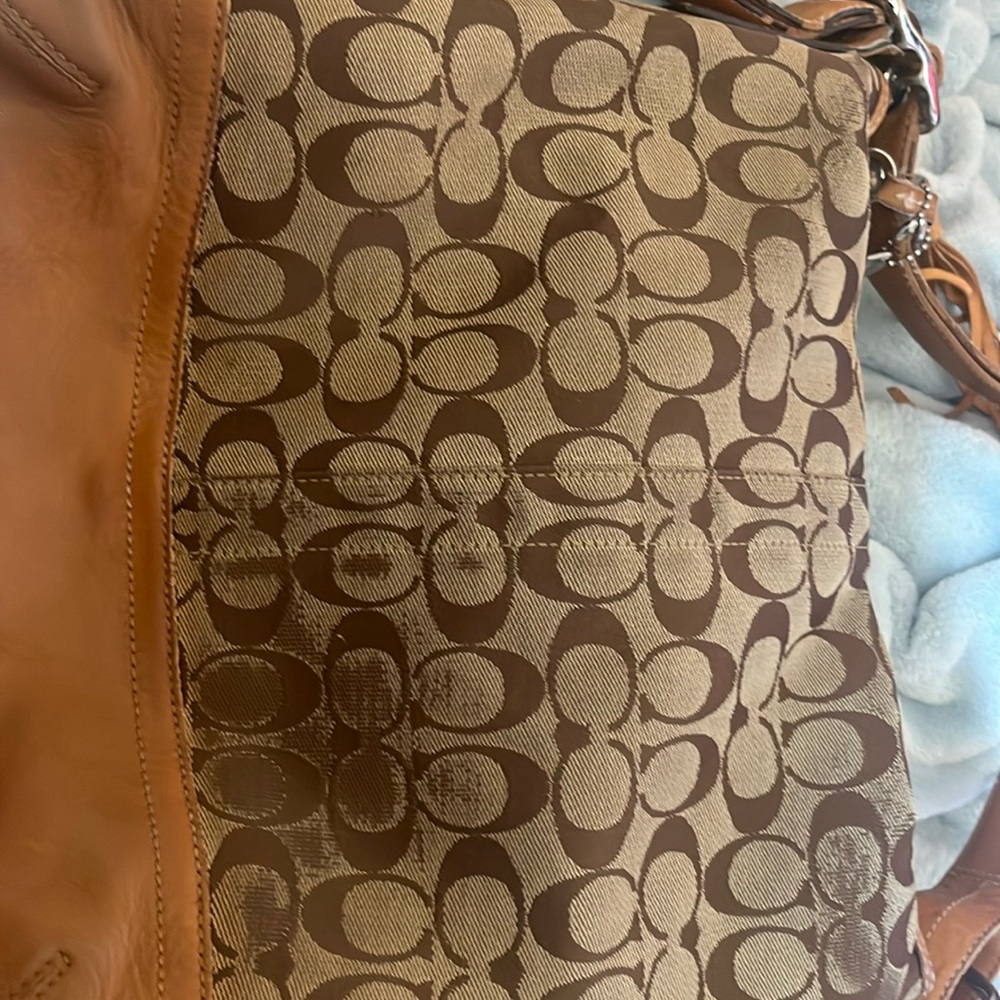 Light brown coach purse with matching shoes size 7